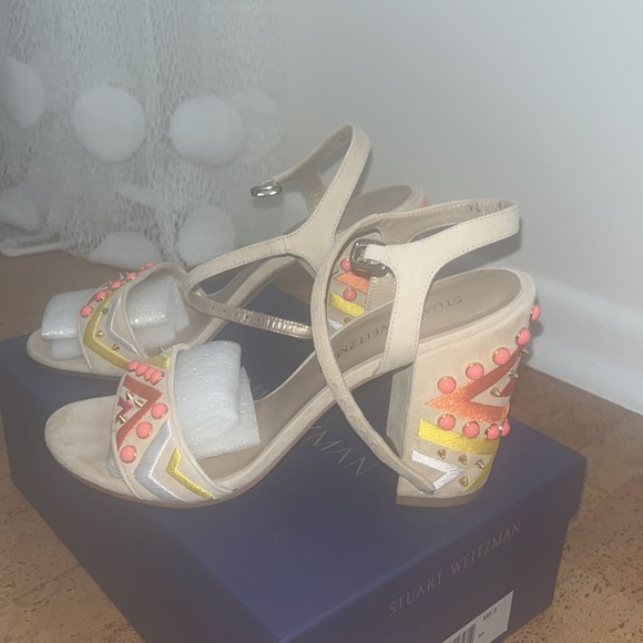Stuart Weitzman Beach Suede Heel . Size 8.5 - Picture 3 of 8